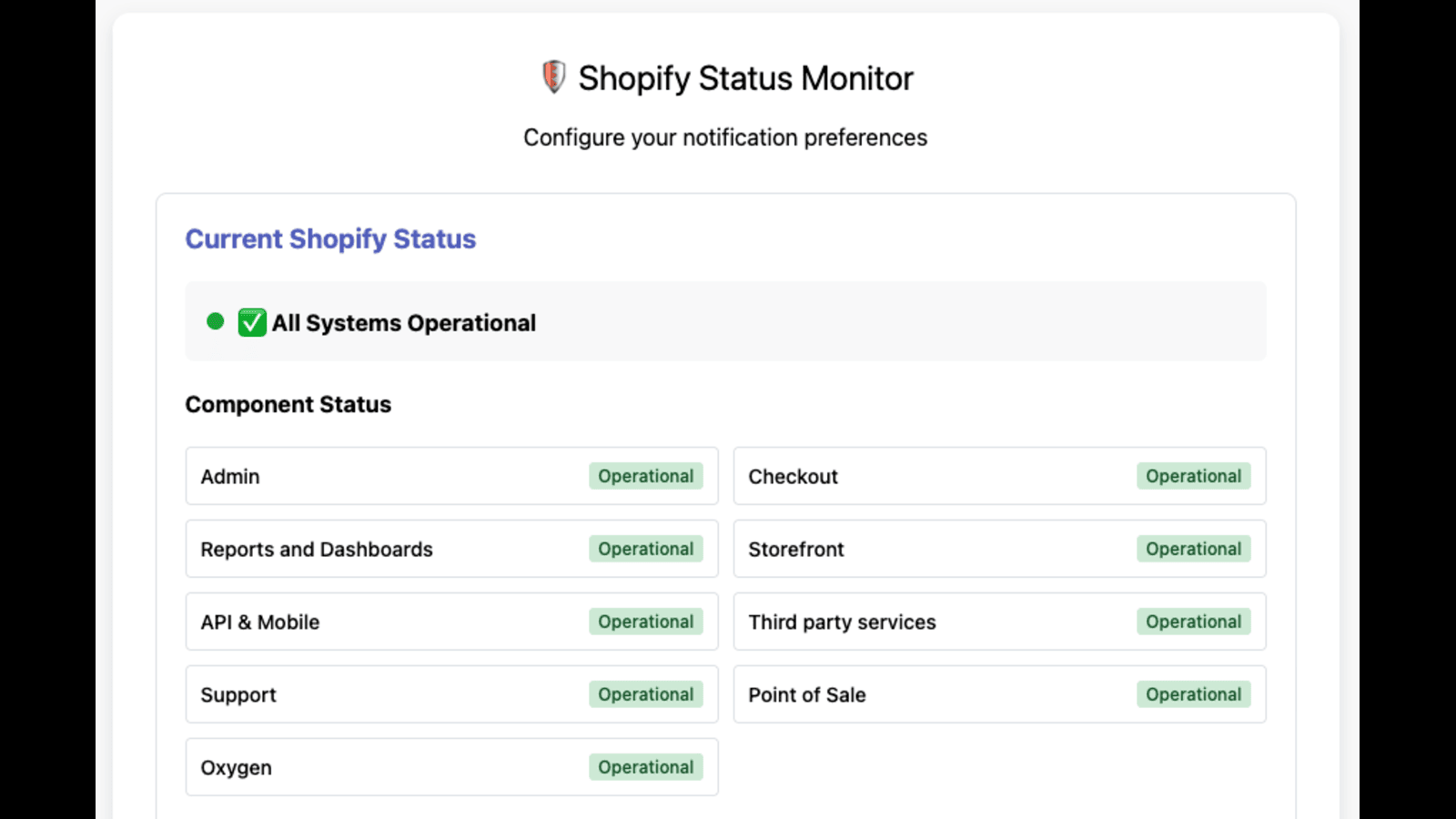 Shopify Store Status Monitor screenshot - Image 1